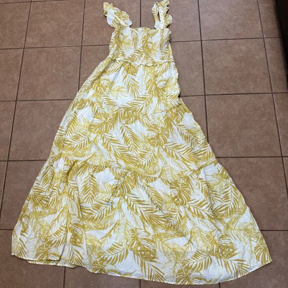 Nanette Nanette Lepore Women’s 6 Tropical Floral Palm‎ Tiered Ruffle Maxi Dress - Picture 1 of 5